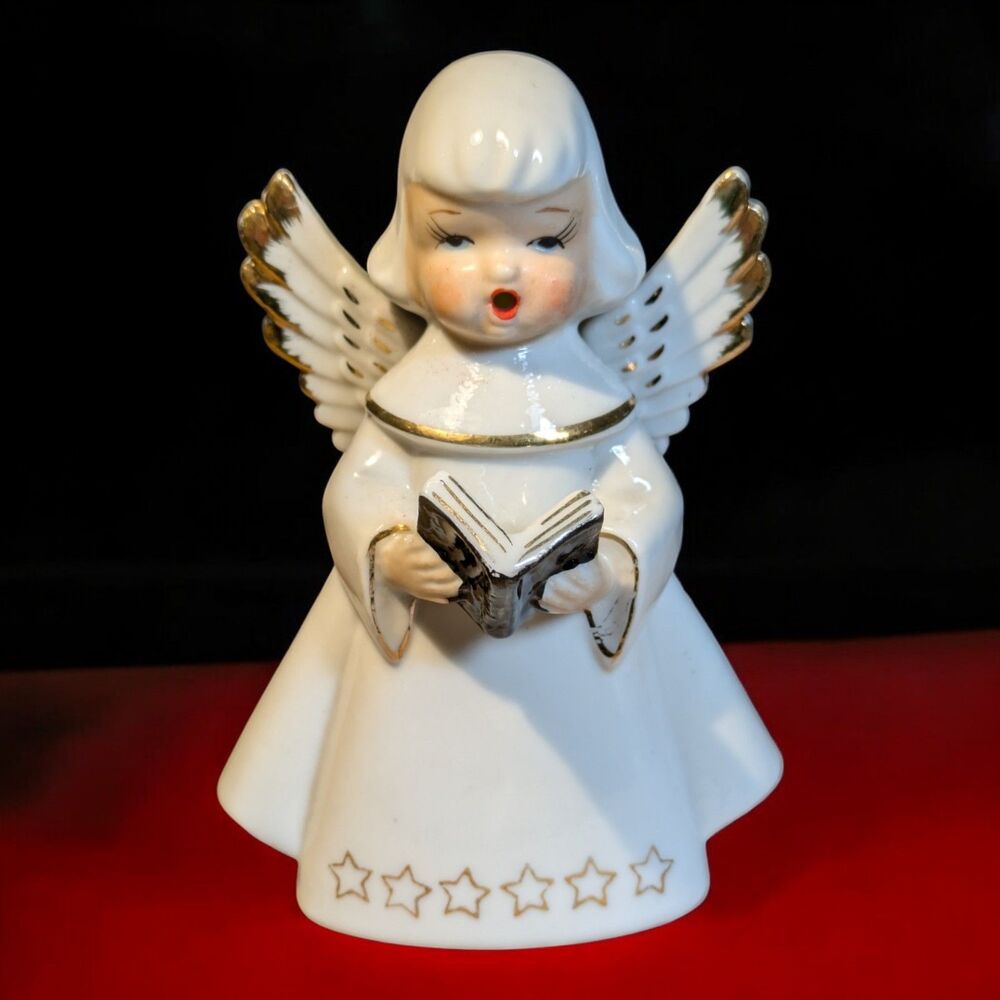Christmas Angel Vintage 1950s CHASE Singing Choir Figurine Porcelain JAPAN 4.5"